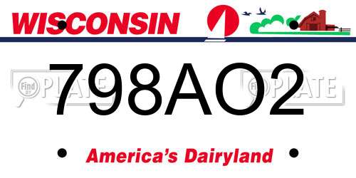 798AO2 Wisconsin License Plate