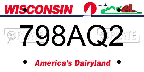 798AQ2 Wisconsin License Plate