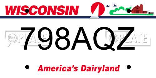 798AQZ Wisconsin License Plate