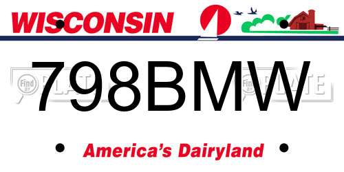798BMW Wisconsin License Plate