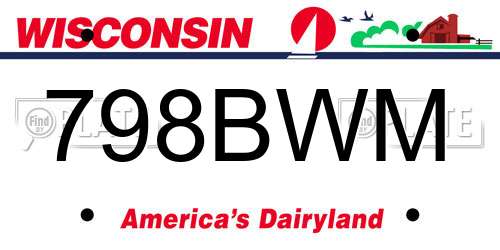798BWM Wisconsin License Plate