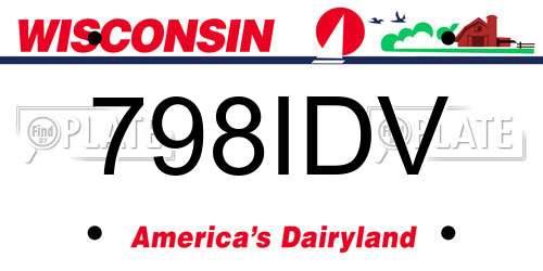 798IDV Wisconsin License Plate