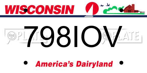 798IOV Wisconsin License Plate