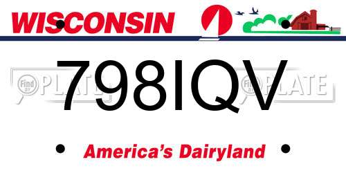 798IQV Wisconsin License Plate
