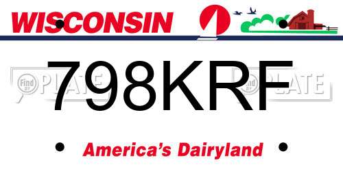 798KRF Wisconsin License Plate