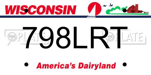 798LRT Wisconsin License Plate