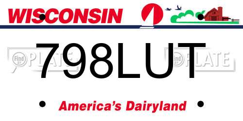 798LUT Wisconsin License Plate