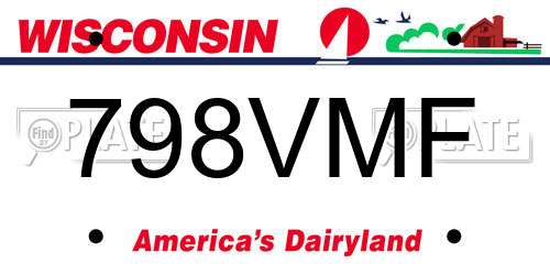 798VMF Wisconsin License Plate