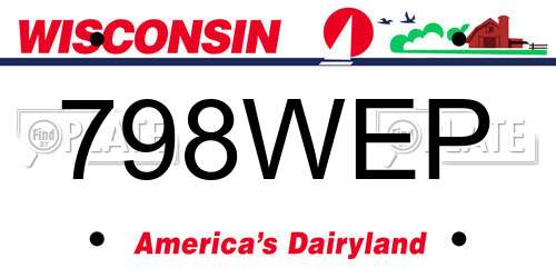 798WEP Wisconsin License Plate
