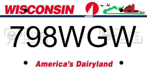 798WGW Wisconsin License Plate