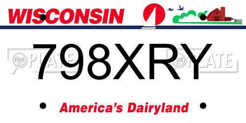 798XRY Wisconsin License Plate