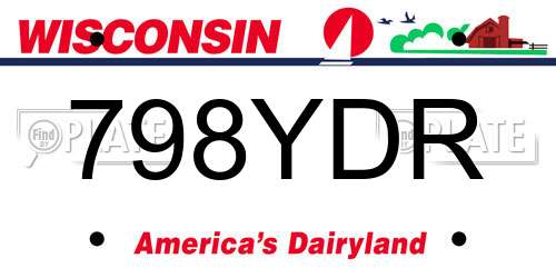 798YDR Wisconsin License Plate