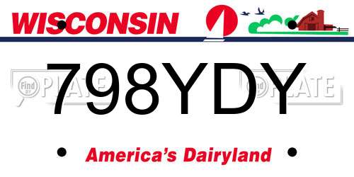 798YDY Wisconsin License Plate