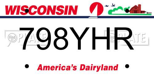 798YHR Wisconsin License Plate