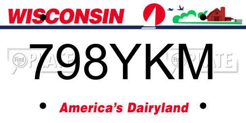 798YKM Wisconsin License Plate