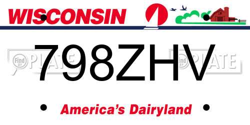 798ZHV Wisconsin License Plate