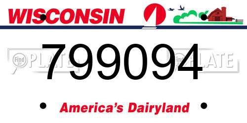 799094 Wisconsin License Plate