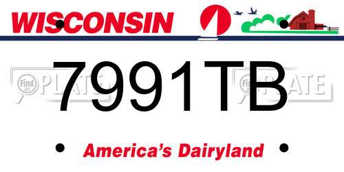 7991TB Wisconsin License Plate