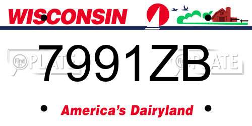 7991ZB Wisconsin License Plate