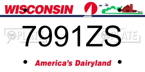 7991ZS Wisconsin License Plate
