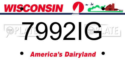 7992IG Wisconsin License Plate