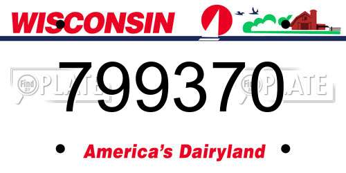 799370 Wisconsin License Plate