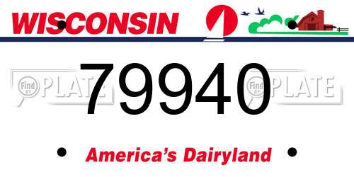 79940 Wisconsin License Plate