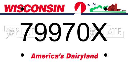 79970X Wisconsin License Plate