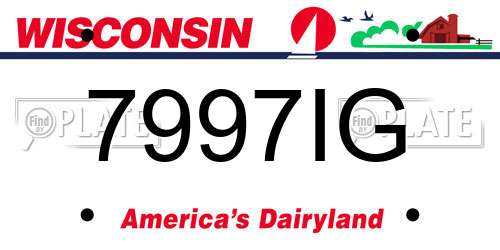7997IG Wisconsin License Plate