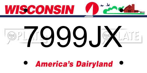 7999JX Wisconsin License Plate