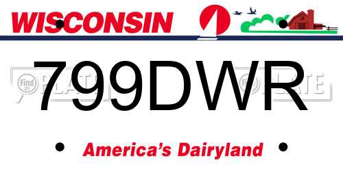 799DWR Wisconsin License Plate