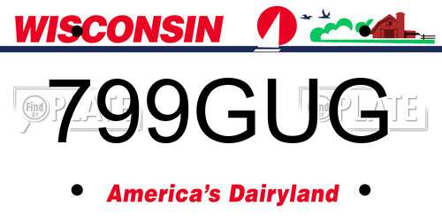 799GUG Wisconsin License Plate