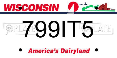 799IT5 Wisconsin License Plate
