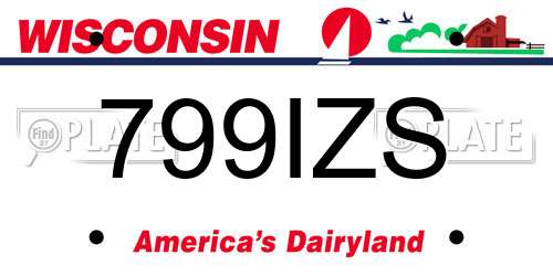 799IZS Wisconsin License Plate