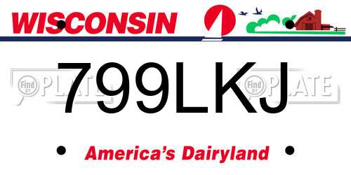 799LKJ Wisconsin License Plate