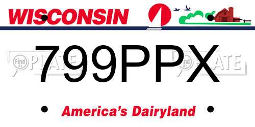 799PPX Wisconsin License Plate