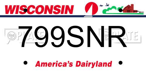 799SNR Wisconsin License Plate
