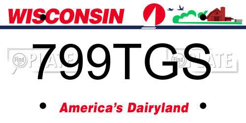 799TGS Wisconsin License Plate