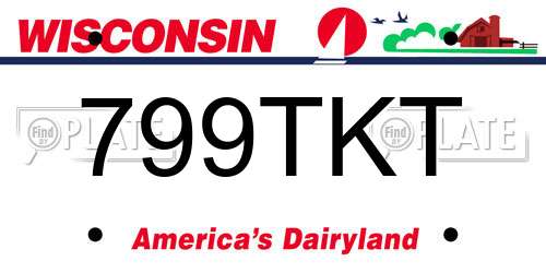 799TKT Wisconsin License Plate