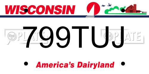 799TUJ Wisconsin License Plate