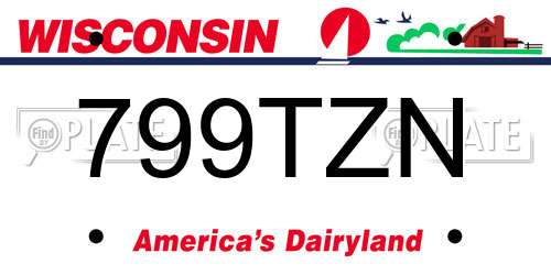 799TZN Wisconsin License Plate