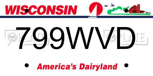 799WVD Wisconsin License Plate