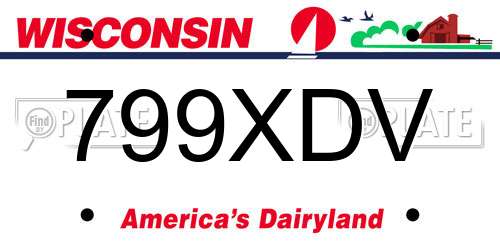 799XDV Wisconsin License Plate