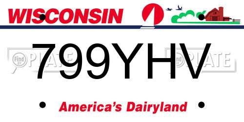 799YHV Wisconsin License Plate