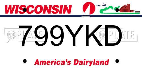 799YKD Wisconsin License Plate