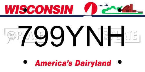 799YNH Wisconsin License Plate
