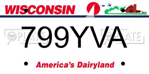 799YVA Wisconsin License Plate