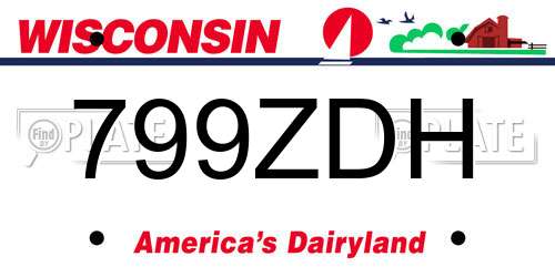 799ZDH Wisconsin License Plate