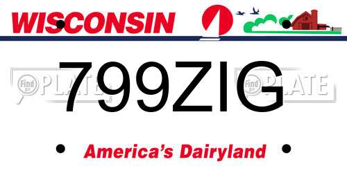 799ZIG Wisconsin License Plate