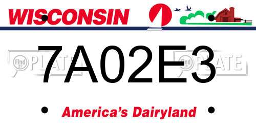 7A02E3 Wisconsin License Plate